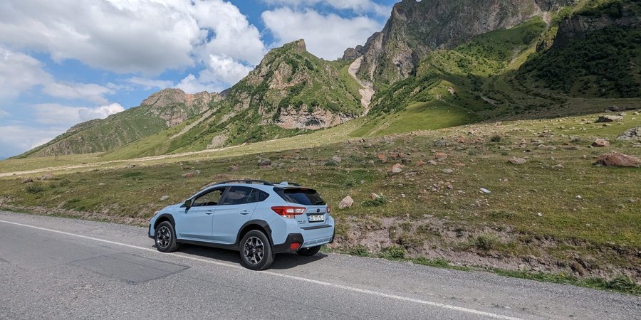 Rental car parked around Tbilisi Georgia