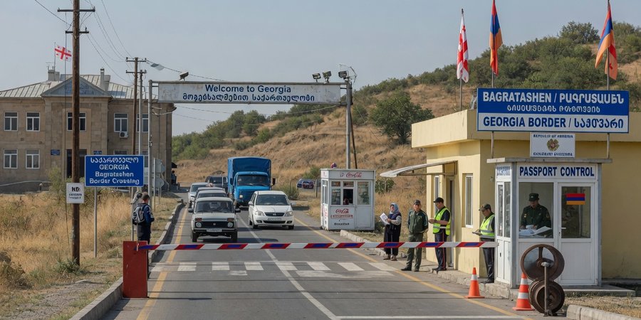 Przejście graniczne Bagratashen na trasie z Armenii do Gruzji