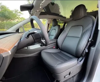 Tesla Model Y – Long Range – samochód kategorii Komfort, Premium, SUV na wynajem w ZEA ✓ Depozyt 4000 AED ✓ Ubezpieczenie: OC.