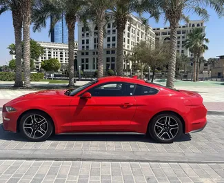 Wynajmij Ford Mustang Coupe 2022 w ZEA. Paliwo: Benzyna. Moc: 310 KM ➤ Koszt od 300 AED za dobę.