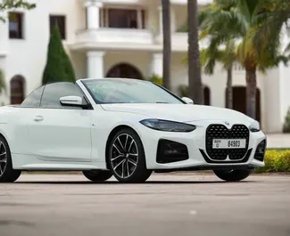 Wynajmij BMW 420i Cabrio 2023 w ZEA. Paliwo: Benzyna. Moc: 350 KM ➤ Koszt od 450 AED za dobę.