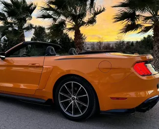 Wynajmij Ford Mustang Cabrio 2021 w Hiszpanii. Paliwo: Benzyna. Moc: 317 KM ➤ Koszt od 150 EUR za dobę.