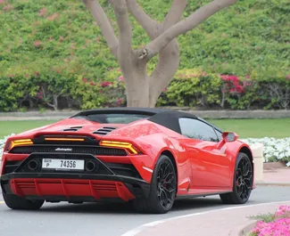Wynajmij Lamborghini Huracan Perfomante Spider 2024 w ZEA. Paliwo: Benzyna. Moc: 630 KM ➤ Koszt od 2500 AED za dobę.
